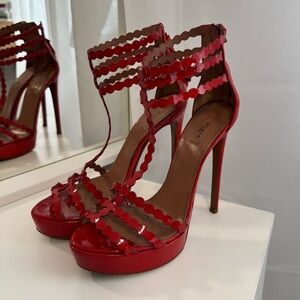 Alaïa Laser Cut Red Heels